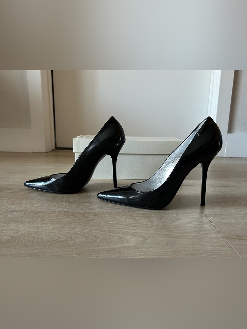 Browns B2 Classic Black Patent Pointed-Toe Stiletto Pumps
